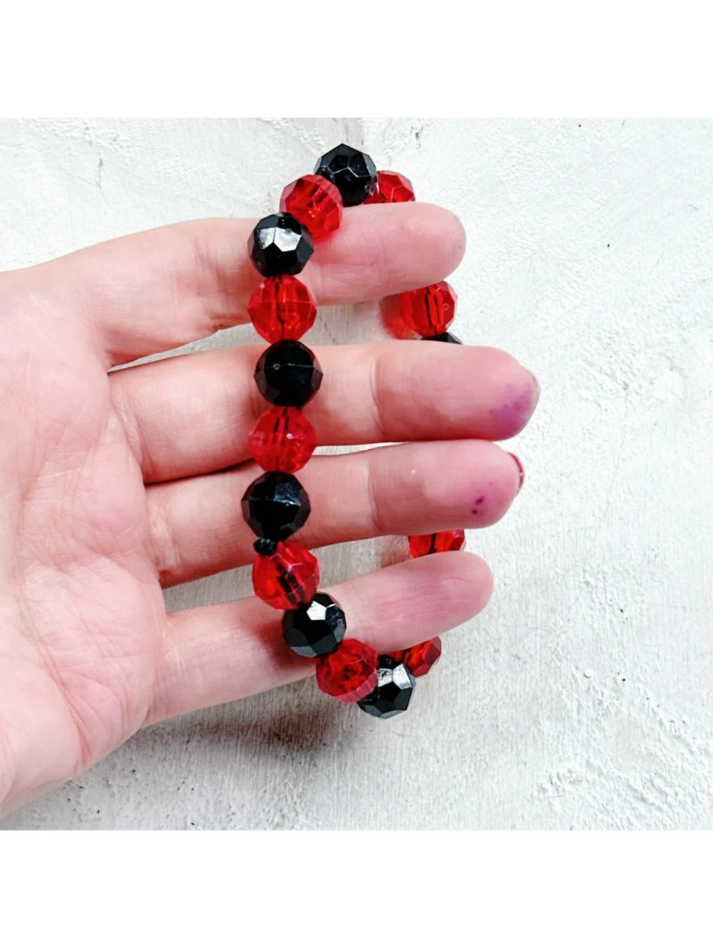 Red and Black Plastic Bracelet